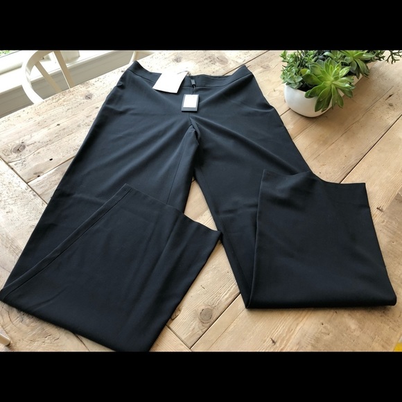 GIORGIO armani wide legs slack trousers solid midnight women's dress pants sz 42 - Picture 4 of 8